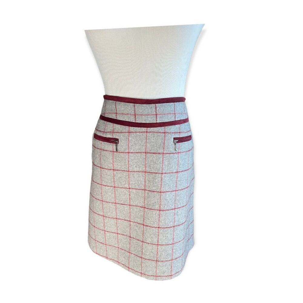 Womens Bob Timberlake Wool Windowpane Chic Mini Skirt - Sz 6